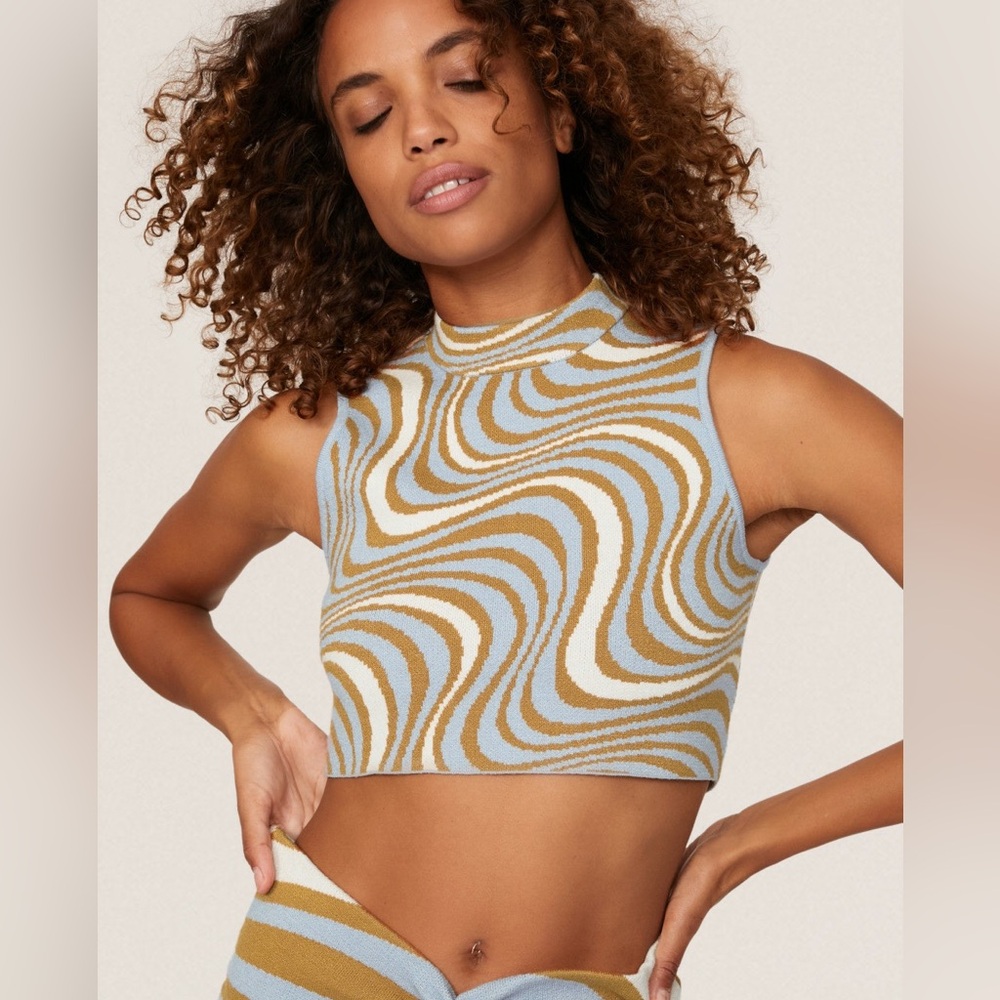 RHODE Knit Crop Top, sz Small